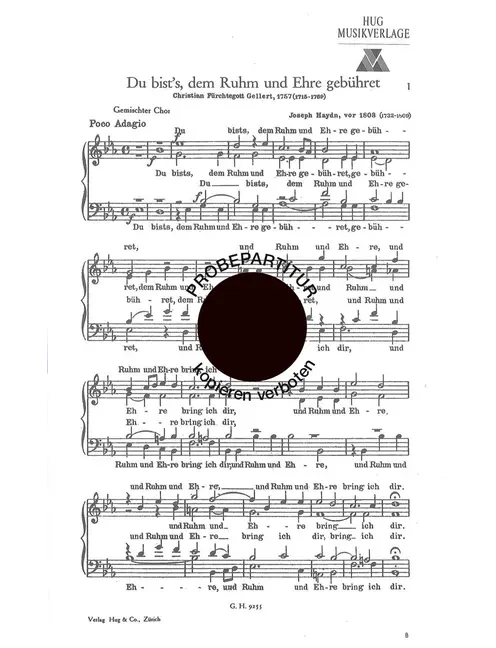 Du bists dem Ruhm und Ehr